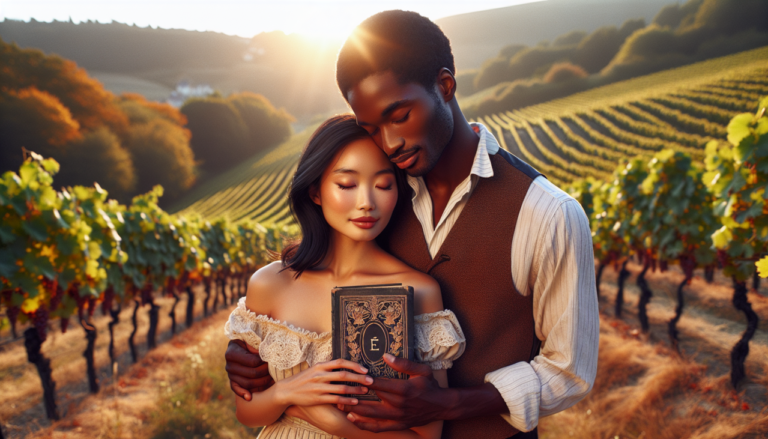 Roman d'amour en E dans un vignoble français.